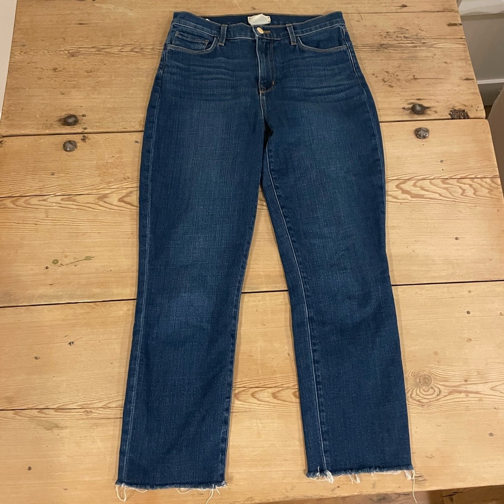 L'AGENCE Dark Blue Ankle Jeans